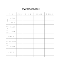 교육계획서(신입사원) 교육계획서(신입사원)